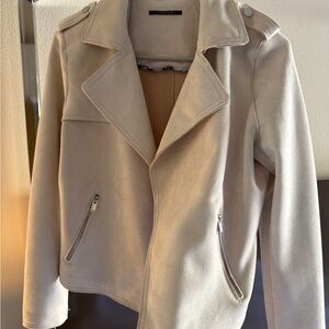 Tahari Women's Beige Leather Jacket